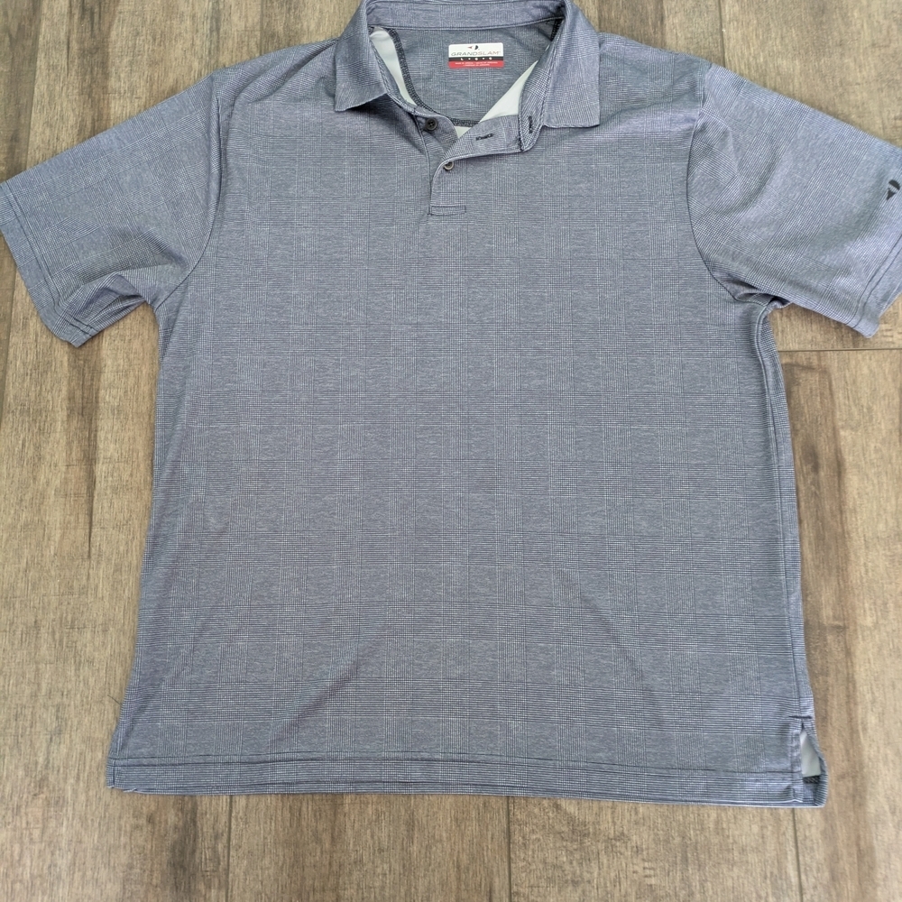 Grand Slam Men's Textured Gray Polo Shirt - Picture 3 of 7